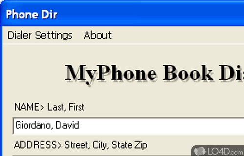 MyPhone Book Dialer Screenshot