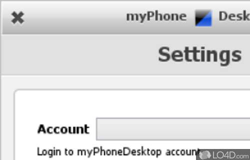 User interface - Screenshot of myPhoneDesktop