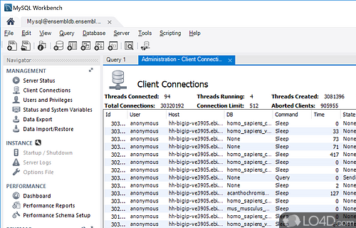 ER diagrams, syntax highlighting, and error parsing while typing - Screenshot of MySQL Workbench