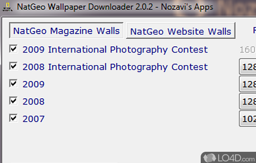 Screenshot of National Geographic Wallpapers - User interface