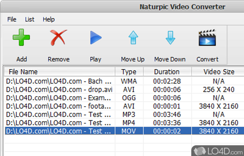 Powerful video file converter for media library - Screenshot of Naturpic Video Converter