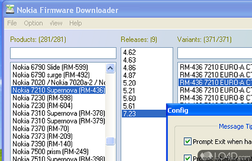 Screenshot of NaviFirmEx - User interface