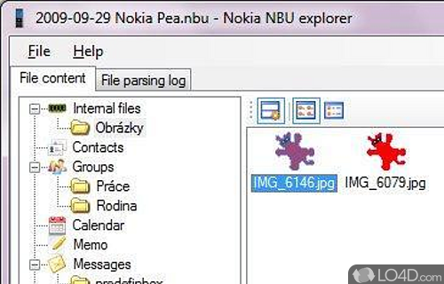 Screenshot of NbuExplorer - Open Nokia backup files (e