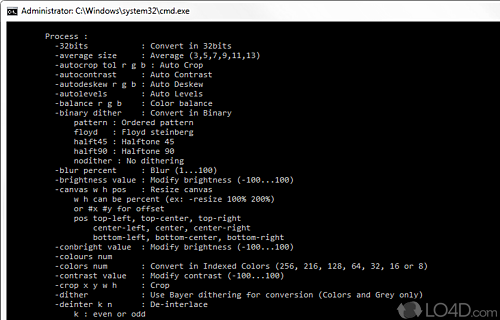 Screenshot of Nconvert - Powerful CLI program that helps you convert images from one format to another, rotate, crop