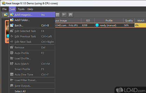 Reduce visible noise in digital photographic images - Screenshot of Neat Image