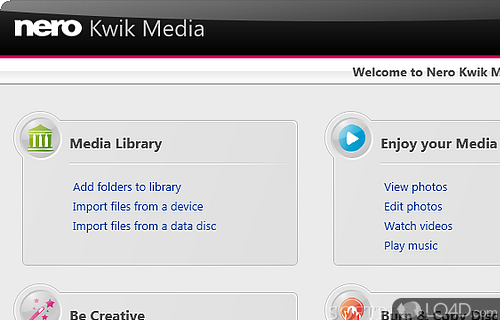 Screenshot of Nero Kwik Burn - User interface