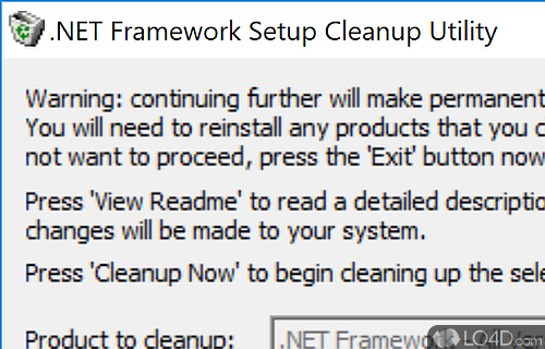 Performance - Screenshot of .NET Framework Cleanup Tool