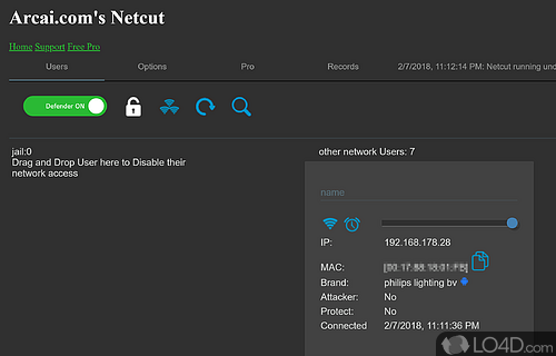 Find network computers by IP, manage connections - Screenshot of Netcut