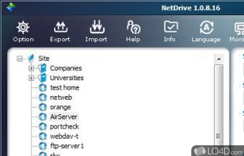 Screenshot of NetDrive - Solution to connect remote storage (FTP server) as a local hard disk