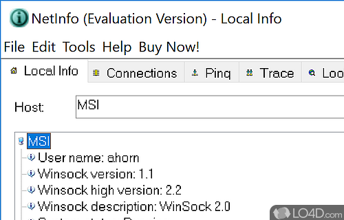 Tool developed for network administrators, which scans the network, diagnoses problems - Screenshot of NetInfo