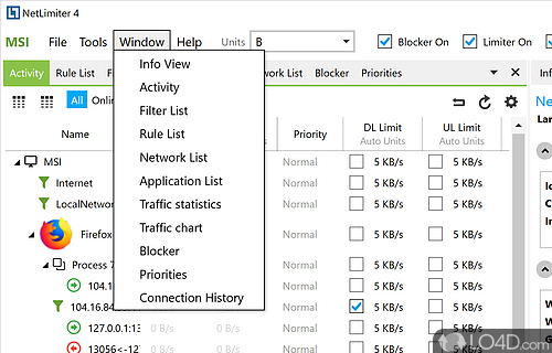 Additional network information - Screenshot of NetLimiter