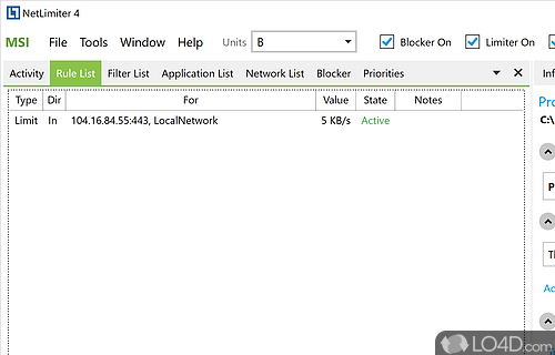 Ultimate internet traffic control and monitoring tool - Screenshot of NetLimiter