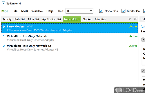 Network Monitor - Screenshot of NetLimiter