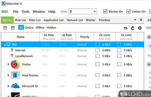 Ultimate Internet traffic control tool to quickly - Screenshot of NetLimiter