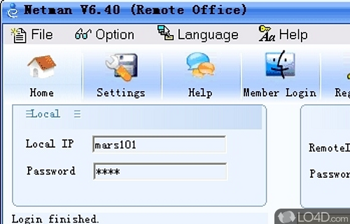 Screenshot of Netman - User interface