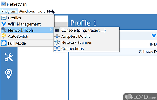 Switch between configuration profiles - Screenshot of NetSetMan