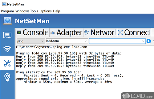 Make different network profiles and switch between them - Screenshot of NetSetMan