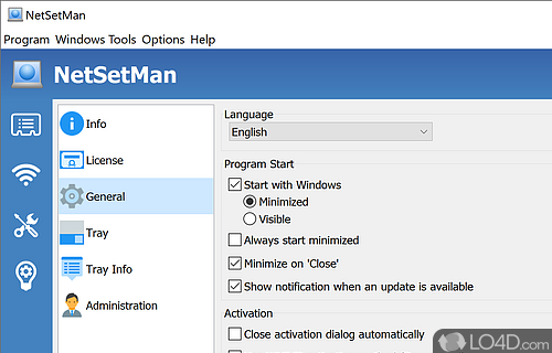 Network and system configuration - Screenshot of NetSetMan