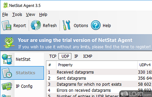 Monitor, manage and log all TCP and UDP connections from your network - Screenshot of NetStat Agent