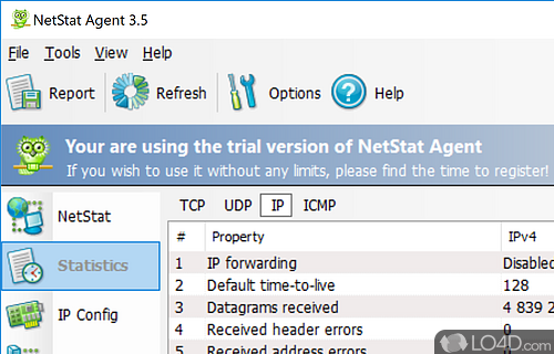 A useful network management instrument - Screenshot of NetStat Agent