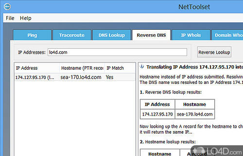 An all-in-one domain and IP scanner - Screenshot of NetToolset