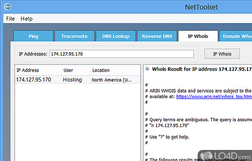 WhoIs  NetTools