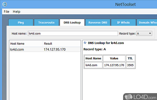 Bundle of the most commonly used networking tools - Screenshot of NetToolset