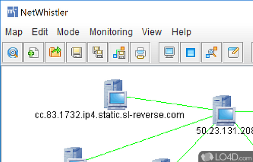 Arrange devices, link them together and save the network map with a few clicks - Screenshot of NetWhistler