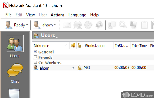Software app that allows for real-time network communication that has been developed specifically for the office environment - Screenshot of Network Assistant