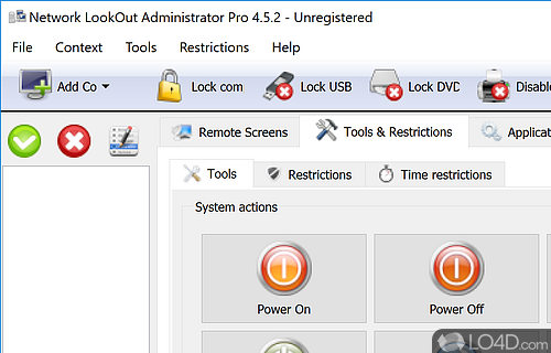 Designed to monitor activity on computers connected to a network - Screenshot of Network LookOut Administrator Pro