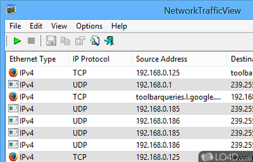 Analyze the packets sent through network - Screenshot of NetworkTrafficView
