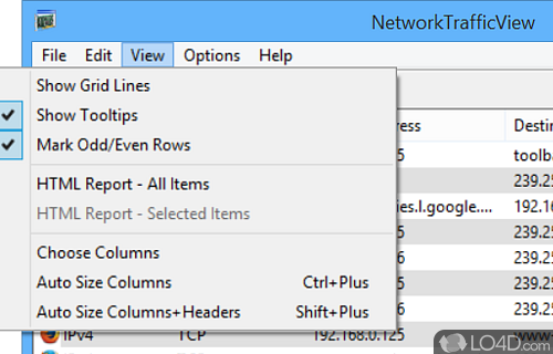 User interface - Screenshot of NetworkTrafficView