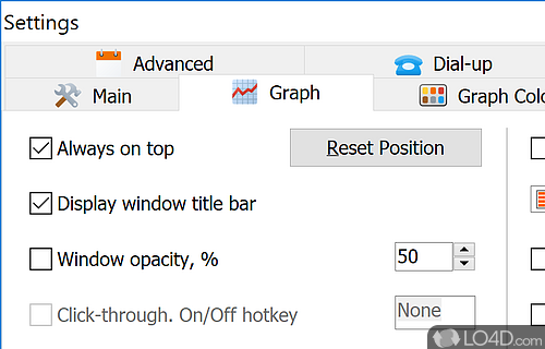 Graphic reports for bandwidth usage and speed - Screenshot of NetWorx Portable