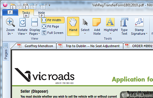 Screenshot of Nitro Reader - User interface