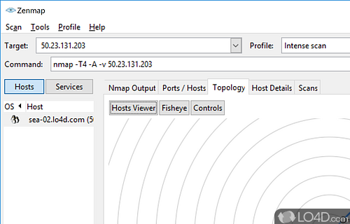 Free network mapping software - Screenshot of Nmap for Windows