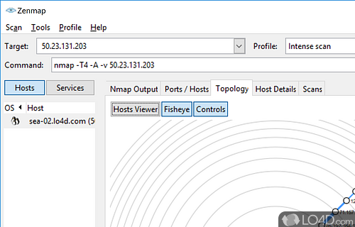 Range of features - Screenshot of Nmap for Windows