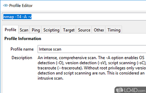 Zen map - Screenshot of Nmap for Windows