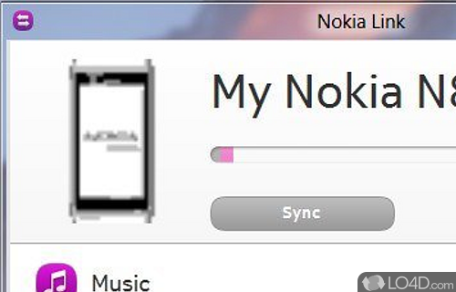 Screenshot of Nokia Link - To connect computer and Nokia phone in order to transfer and manage multimedia files with minimum effort