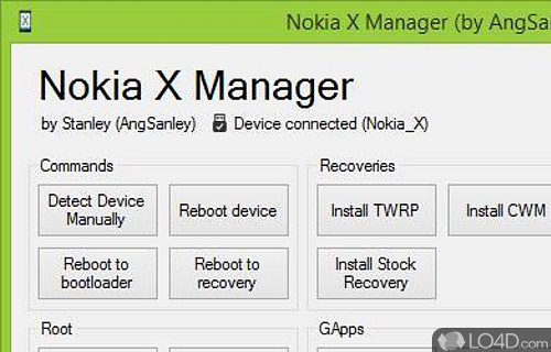 Screenshot of Nokia X Manager - Root Nokia phone with Android