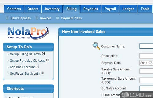Screenshot of NolaPro Free Accounting - User interface