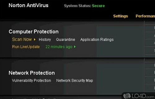 Screenshot of Norton AntiVirus - Protection against viruses, worms, Trojans and other malware types, multiple and scanning modes, low resources consumption