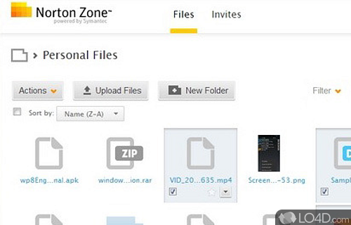 Screenshot of Norton Zone - User interface