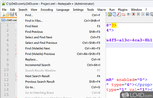 User interface - Screenshot of Notepad++ Portable