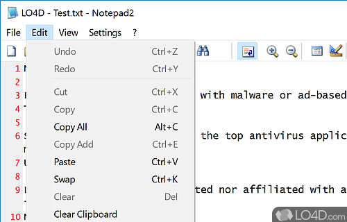 Notepad2 screenshot