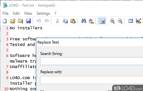 Notepad2 screenshot