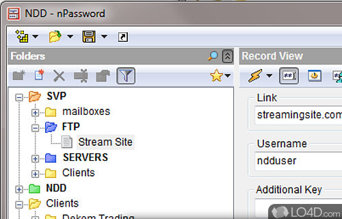 Screenshot of nPassword - Keep passwords in a secured environment, create