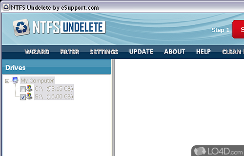 Screenshot of NTFS Undelete - Visually appealing and easy to use