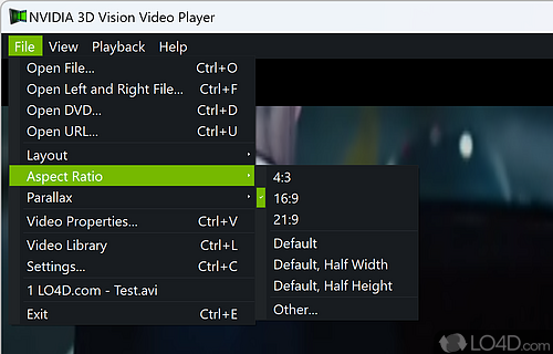 NVIDIA 3D Vision Video Player Screenshot