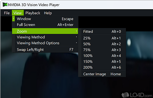 Viewing digital pictures - Screenshot of NVIDIA 3D Vision Video Player