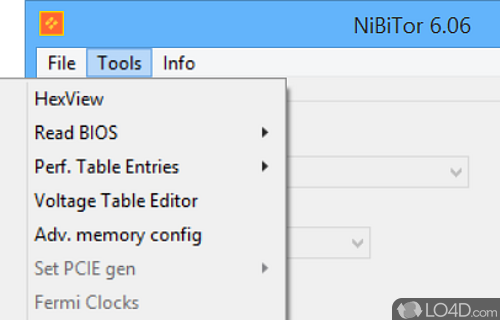 User interface - Screenshot of NVIDIA BIOS Editor